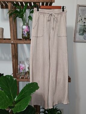 Three Bird Nest Relaxing Robin Wide Leg Pants In Taupe